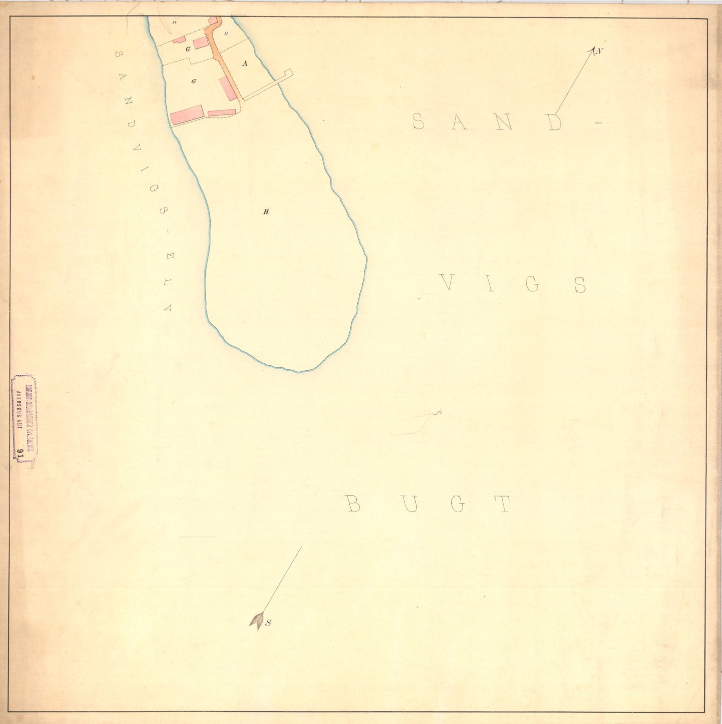 Akershus amt nr 91-3: Kart over Sandvigen: Akershus