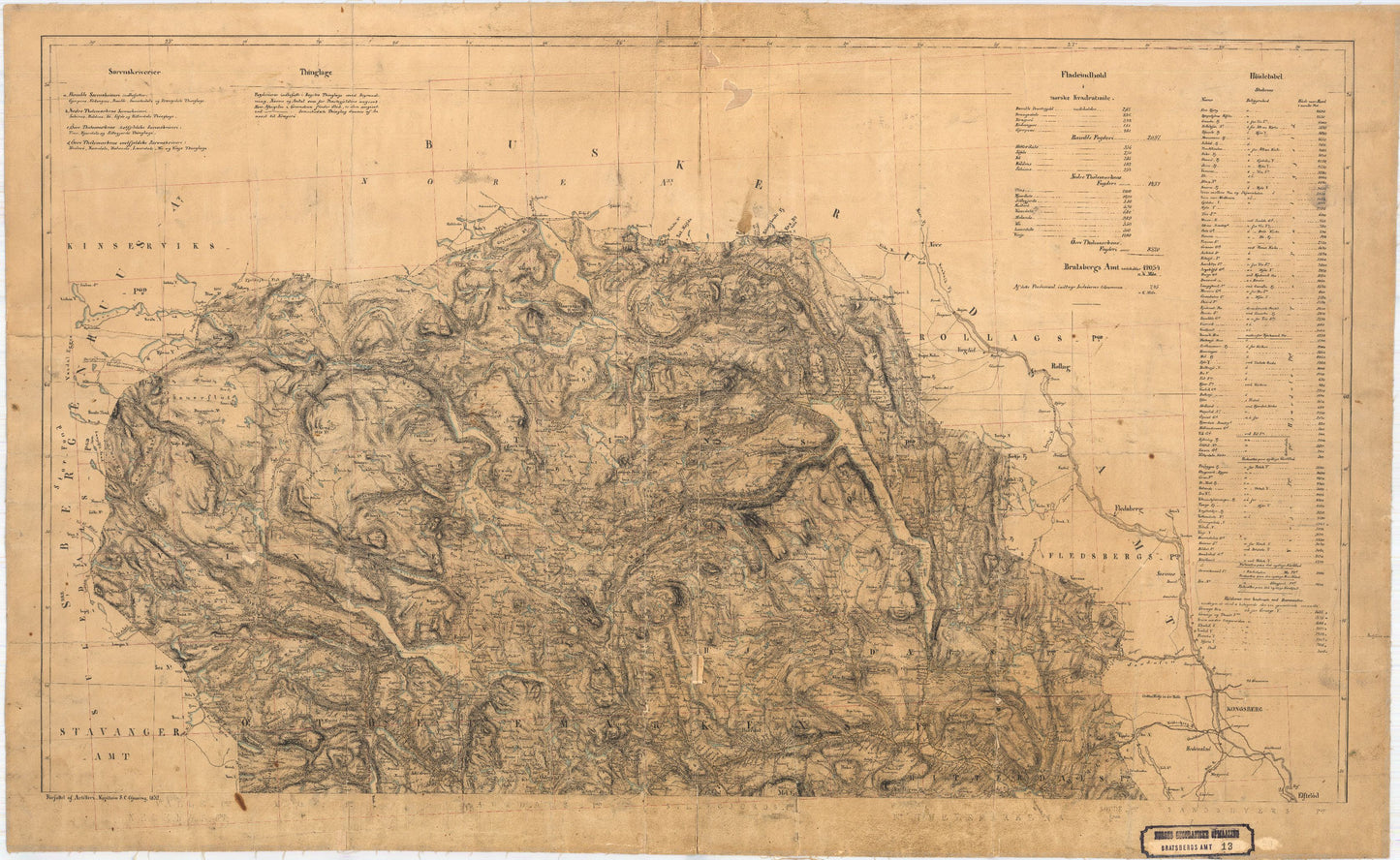 Bratsberg-amt nr 13-nord: Kart over Bratsberg Amt: Telemark