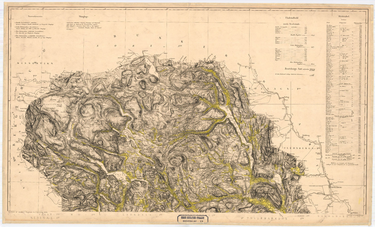 Bratsberg-amt nr 19-nord: Kart over Bratsberg Amt: Telemark