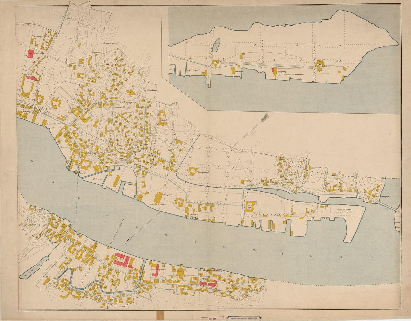 Bratsberg amt nr 22 øst: Kart over Porsgrund (øst): Telemark