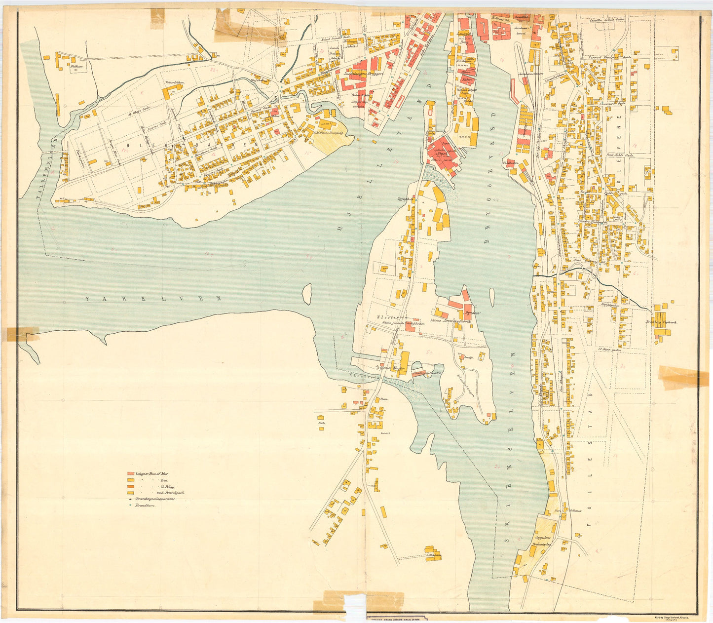Bratsberg-amt nr 32-sor: Kart over Skien: Telemark