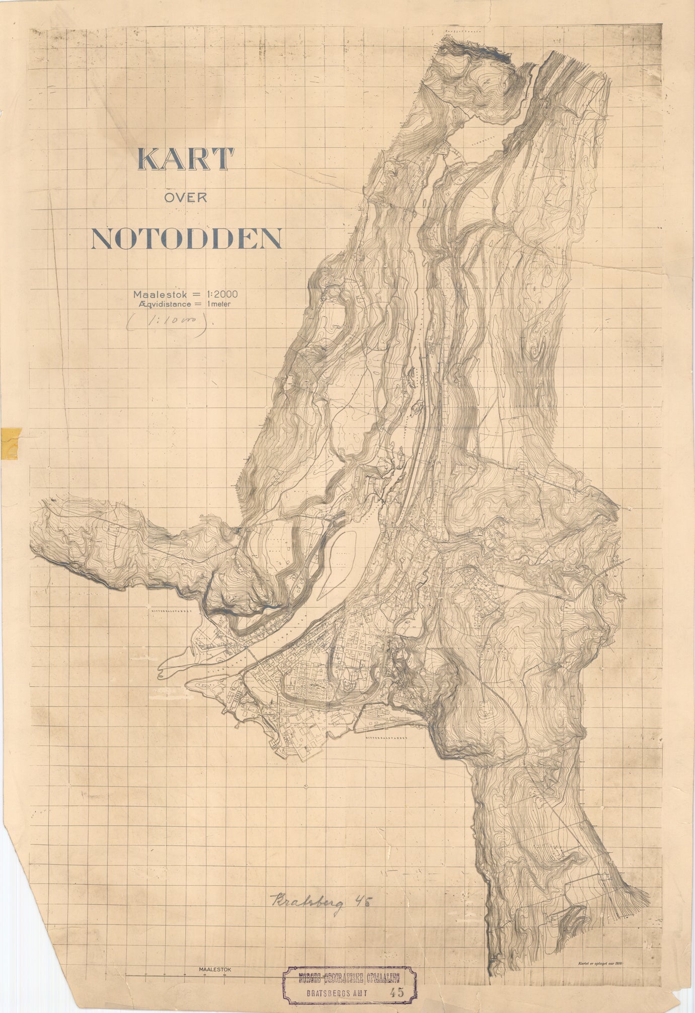 Bratsberg amt nr 45: Kart over Notodden: Telemark