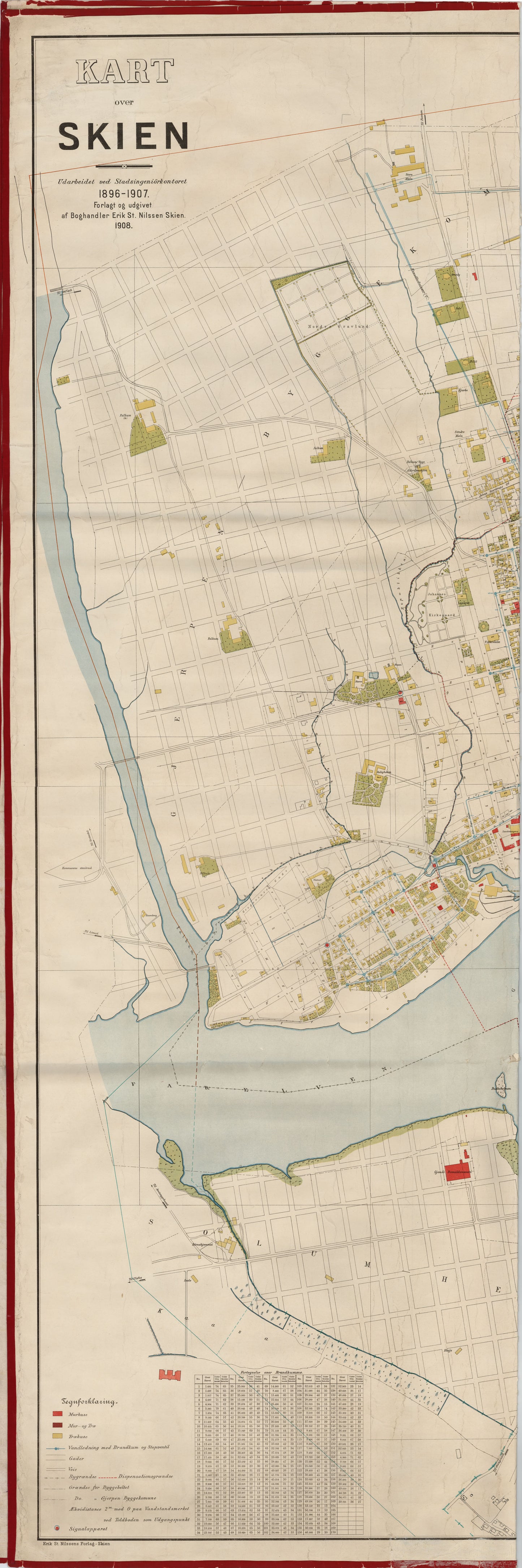 Bratsberg amt nr 46 vest: Kart over Skien (vest): Telemark