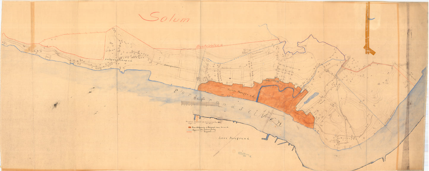 Bratsberg amt nr 47: Kart over Porsgrunn: Telemark