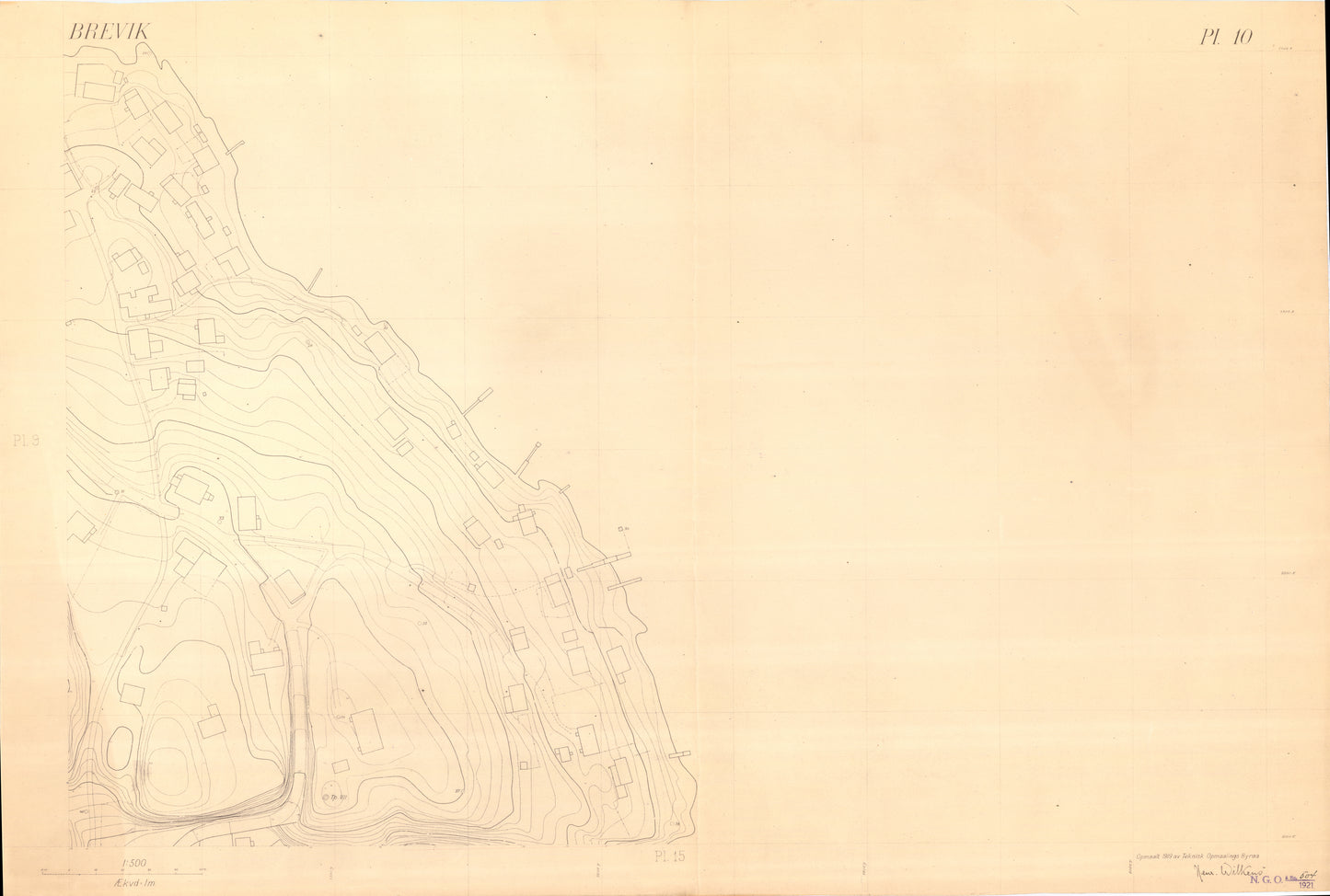 Bratsberg amt nr 49-10: Kart over Brevik: Telemark