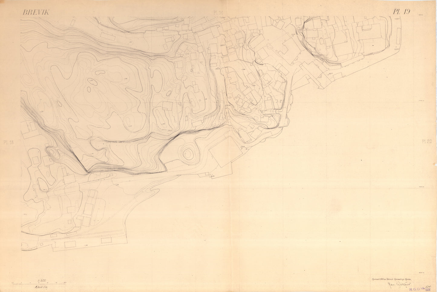 Bratsberg amt nr 49-19: Kart over Brevik: Telemark