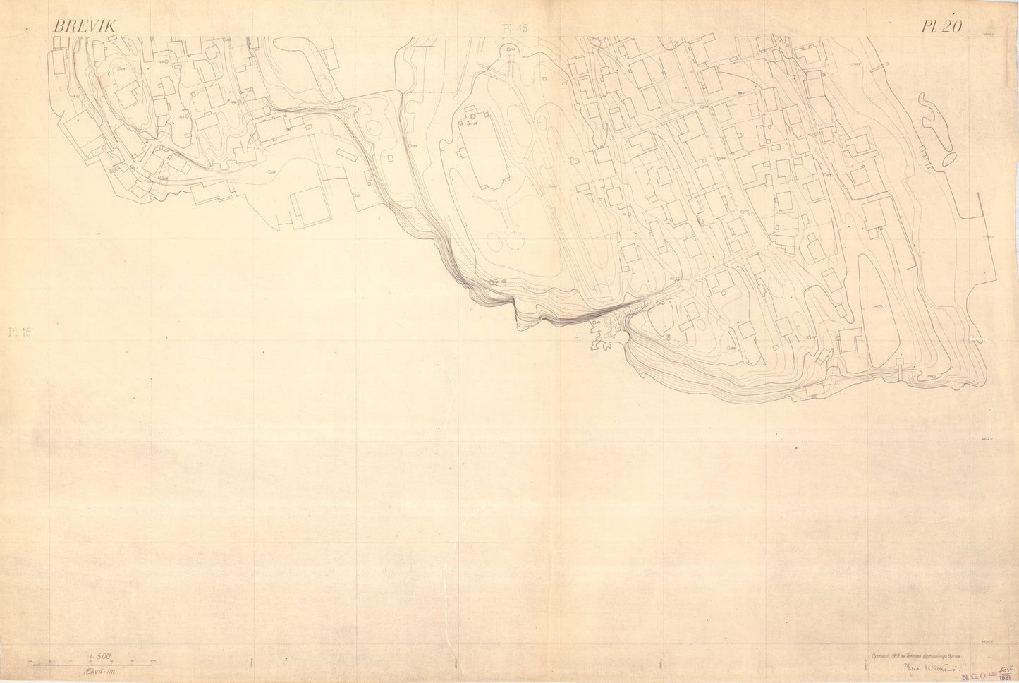 Bratsberg amt nr 49-20: Kart over Brevik: Telemark