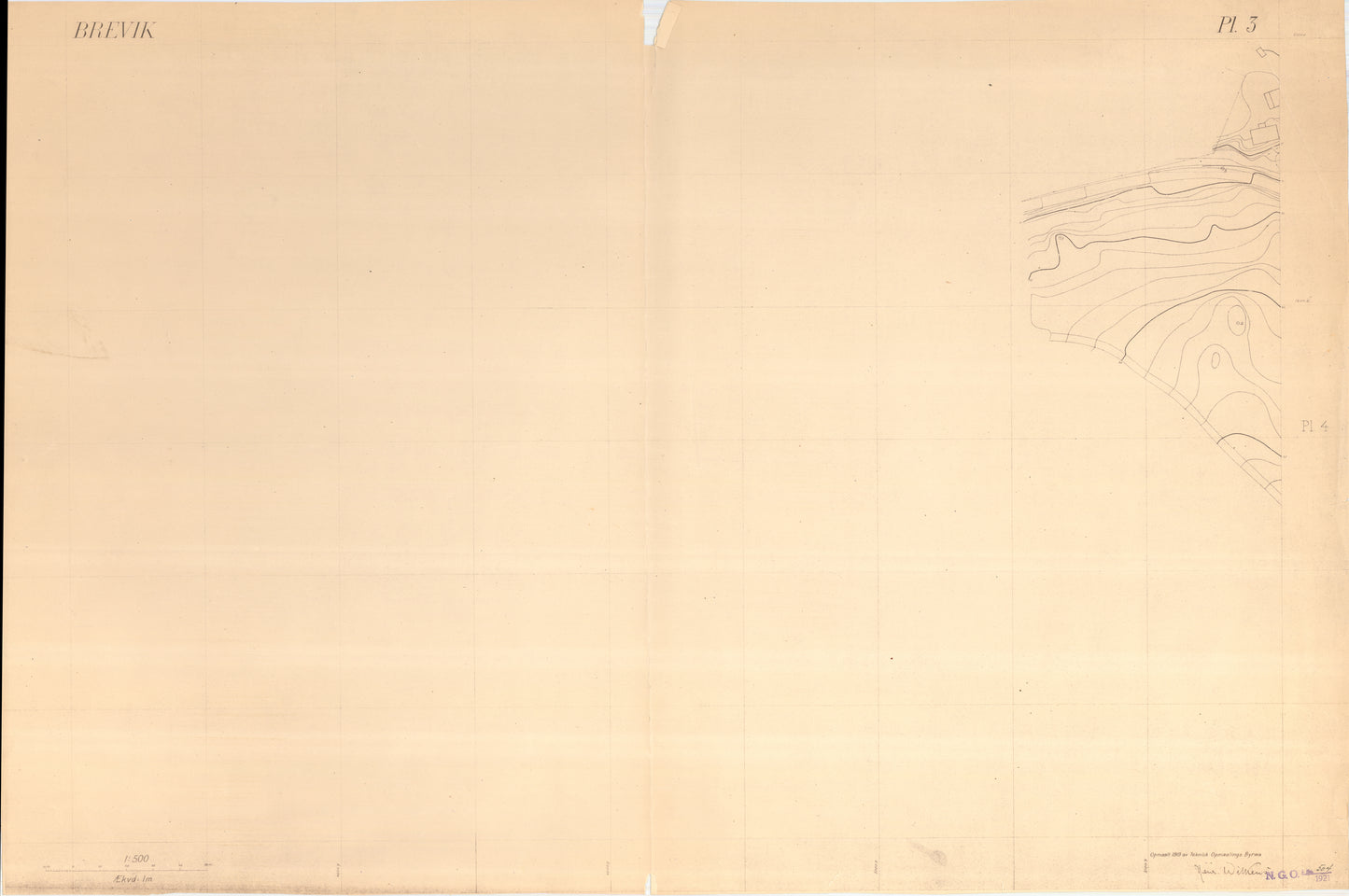 Bratsberg amt nr 49-3: Kart over Brevik: Telemark