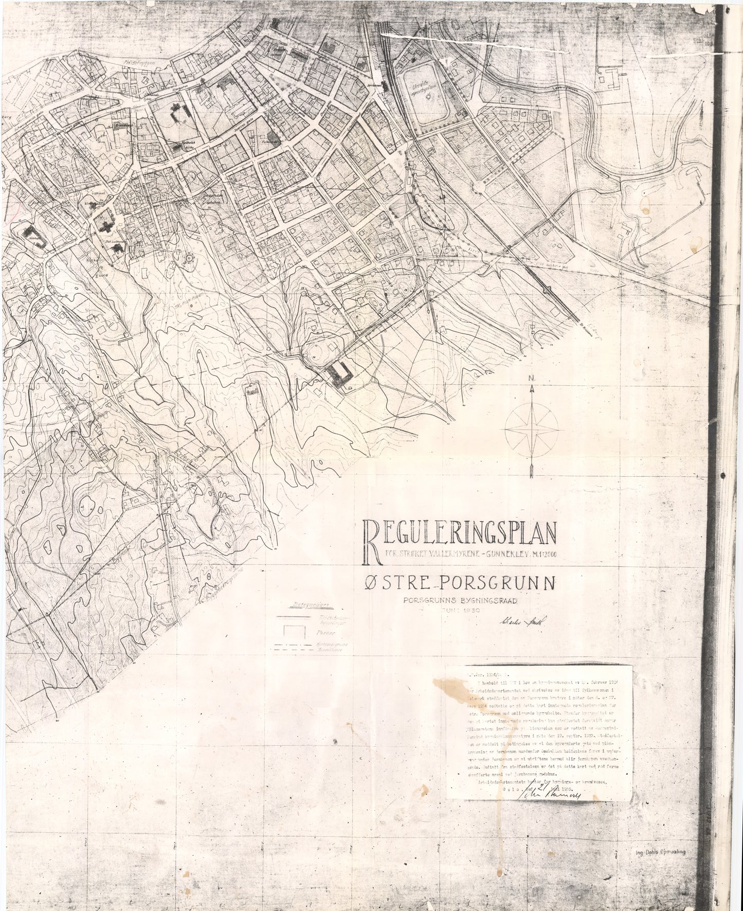 Bratsberg amt nr 51, øst: Kopi av Reguleringsplan for østre Porsgrunn: Telemark