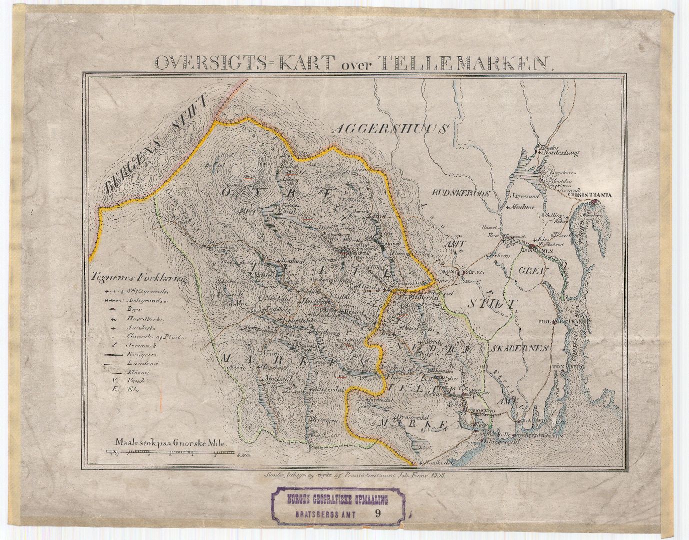 Bratsberg-amt nr 9-1: Oversigtskart over Tellemarken: Telemark