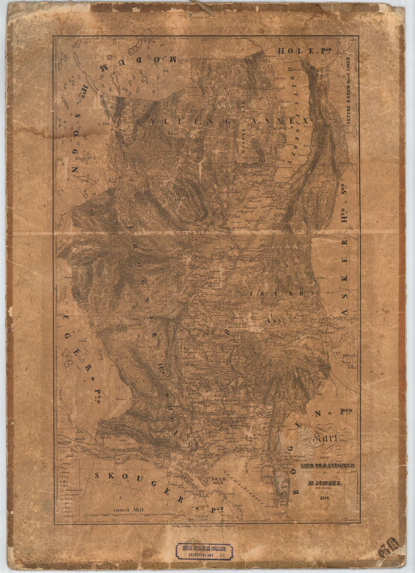Buskerud-amt nr 16-1: Kart over Lier Præstegjeld: Buskerud