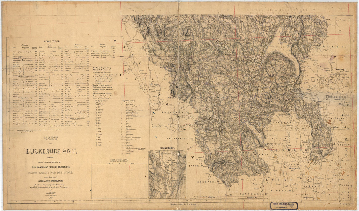 Buskerud-amt nr 20-1: Kart over Buskerud Amt: Buskerud