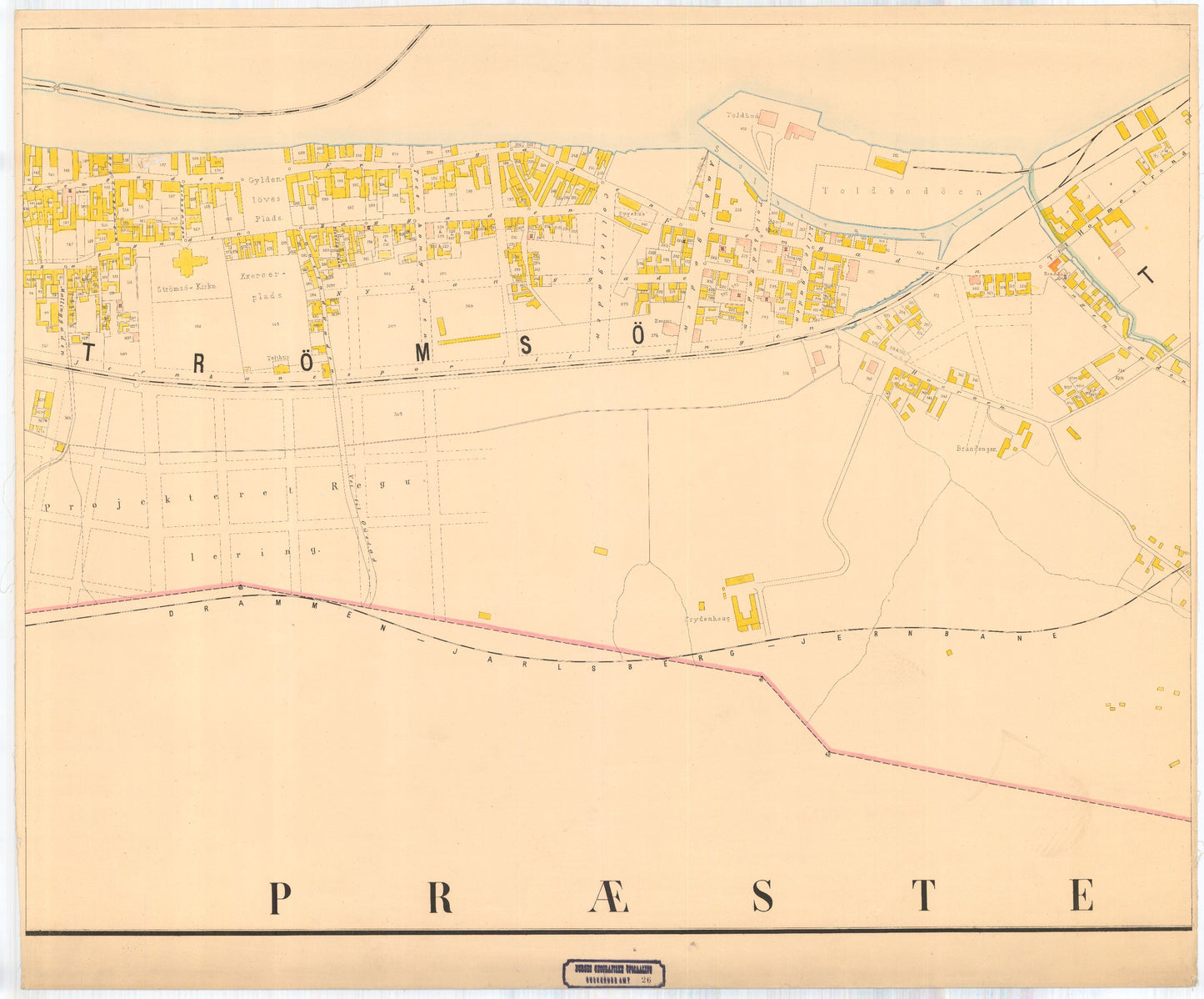 Buskerud amt nr 26-7: Kart over Drammens By: Buskerud