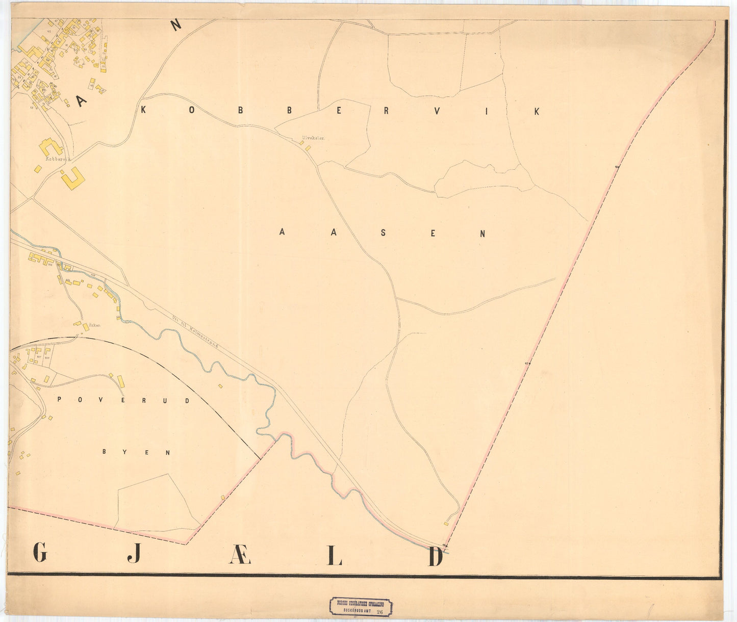 Buskerud amt nr 26-8: Kart over Drammens By: Buskerud