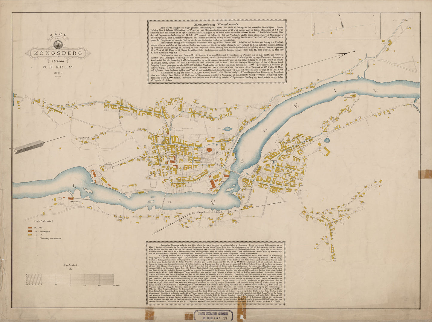 Buskerud amt nr 27: Kart over Kongsberg: Buskerud