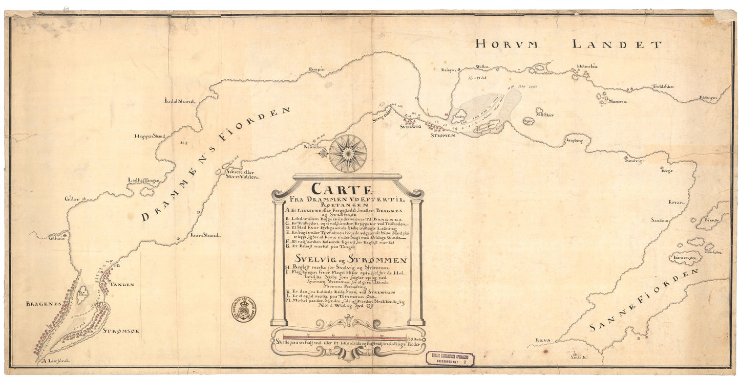 Buskerud-amt nr 2: Carte fra Drammen udefter til Røetangen: Buskerud