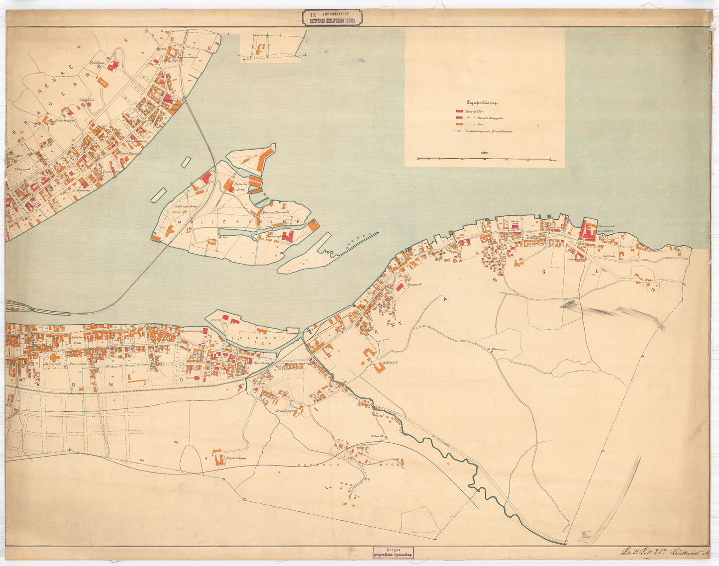 Buskerud amt nr 31-ost: Kart over Drammen: Buskerud