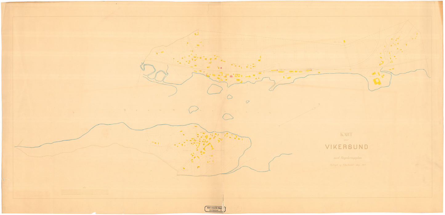 Buskerud amt nr 39: Kart over Vikersund: Buskerud