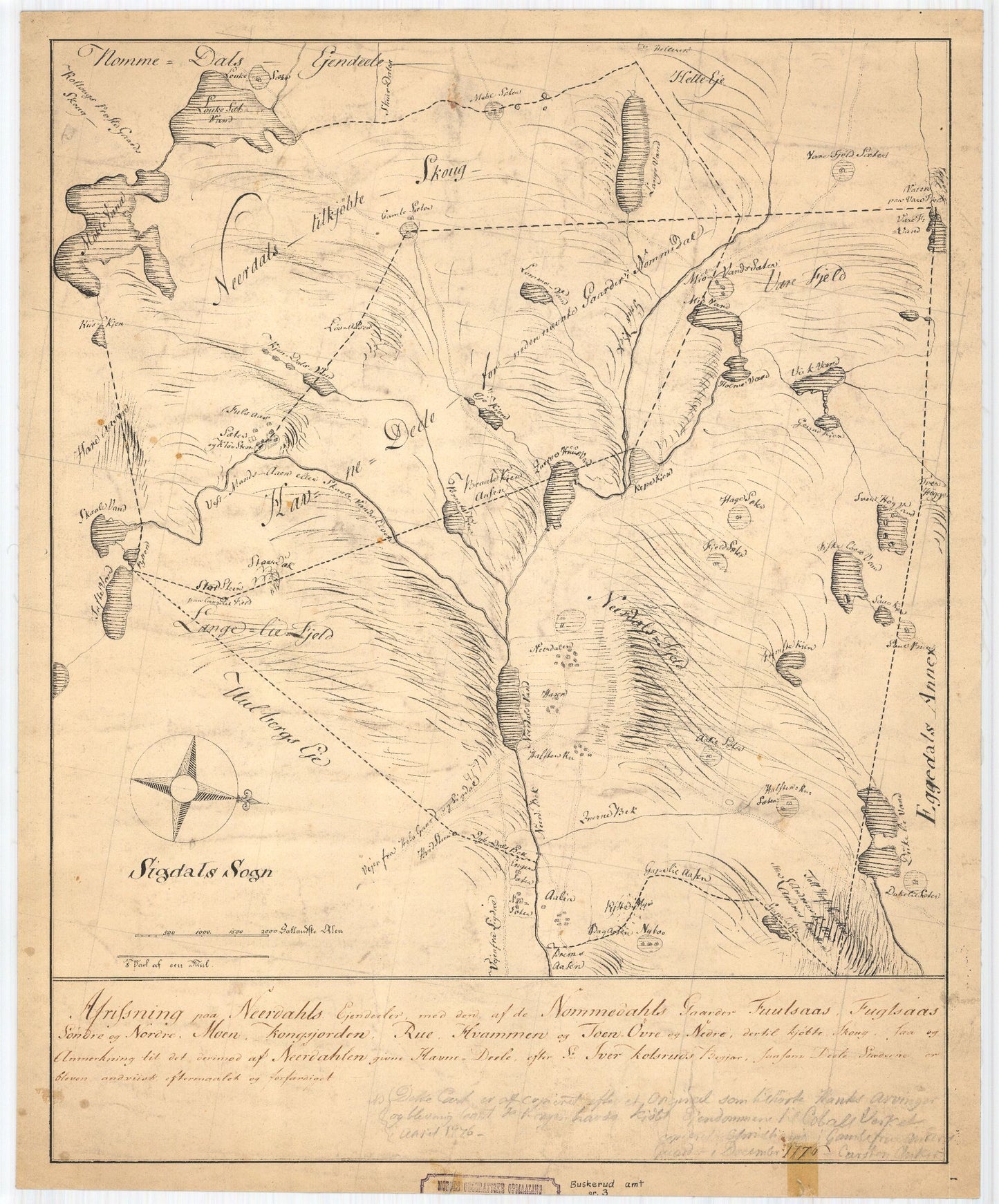 Buskerud amt nr 3: Afridsning paa Nerhrdahls Eiendeler: Buskerud