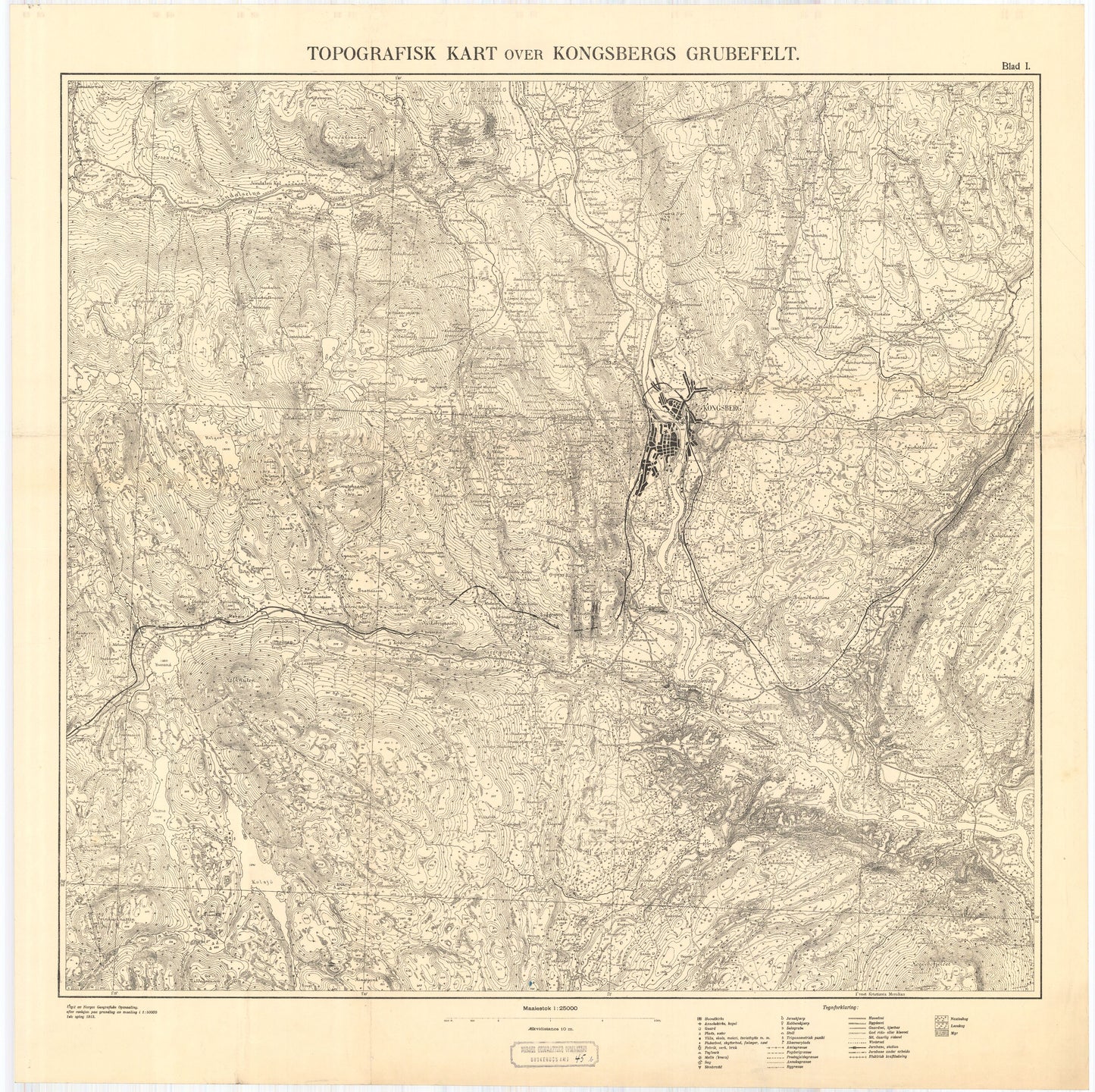 Buskerud amt nr 45b: Kongsberg grubekart: Buskerud