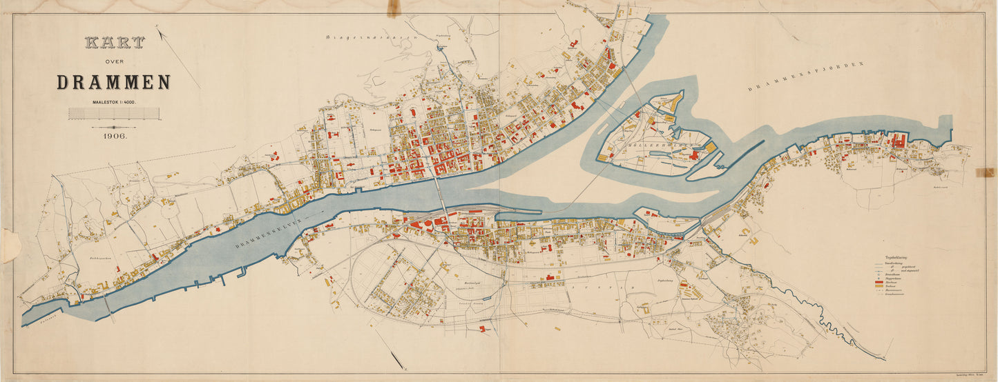 Buskerud amt nr 50: Kart over Drammen: Buskerud
