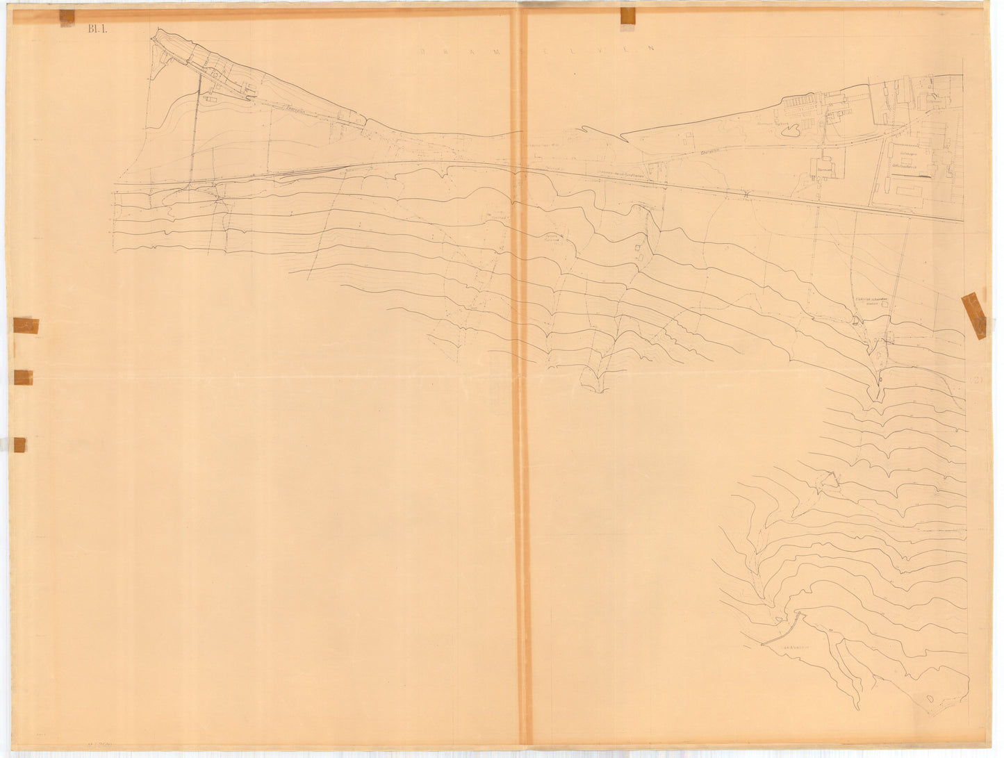 Buskerud amt nr 54-I: Kart over Strømsgodset: Buskerud