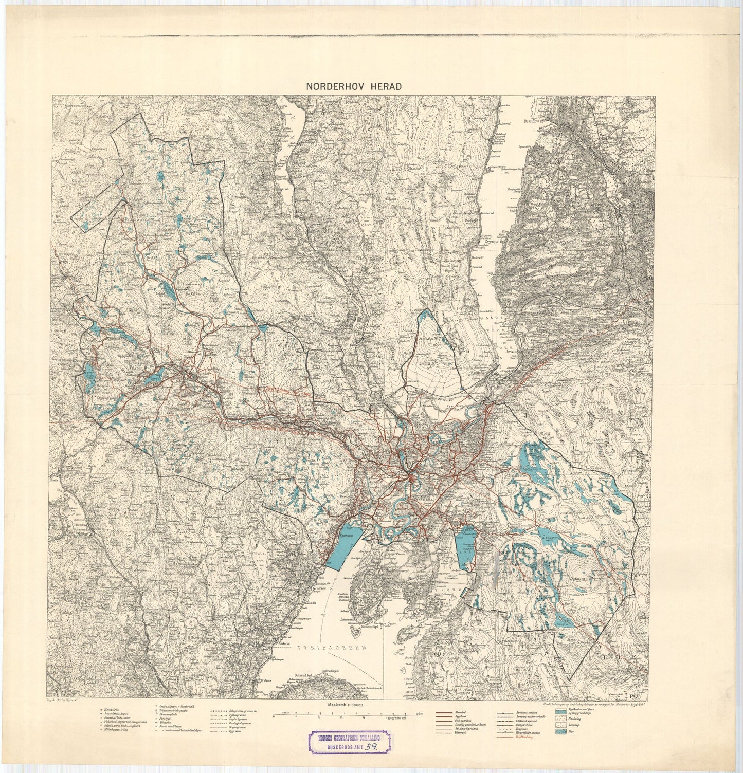 Buskerud amt nr 59-2: Kart over Norderhov: Buskerud