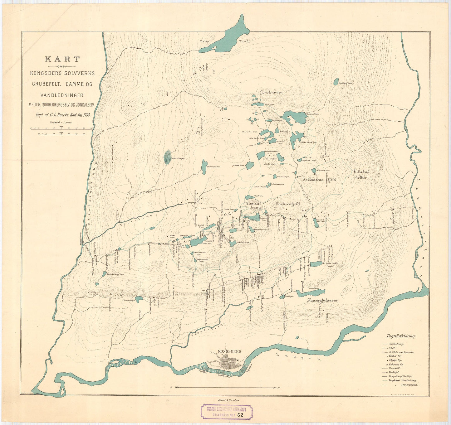 Buskerud amt nr 62: Kart over Kongsberg: Buskerud