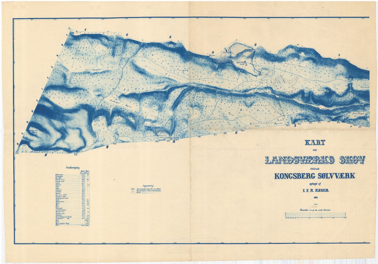 Buskerud amt nr 63-1-1: Kart over Kongsberg Sølvværks skove: Buskerud