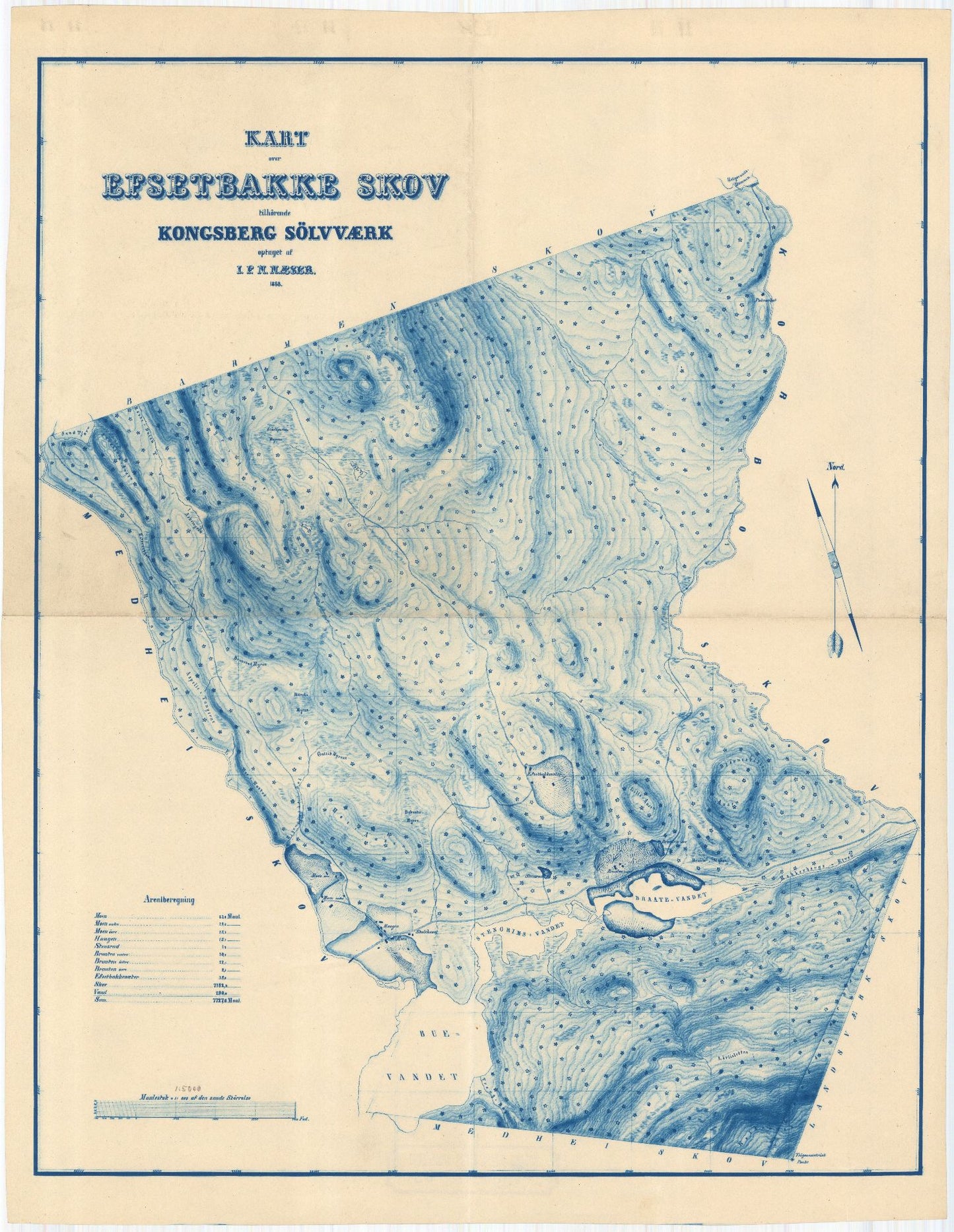 Buskerud amt nr 63-3: Kart over Kongsberg Sølvværks skove: Buskerud