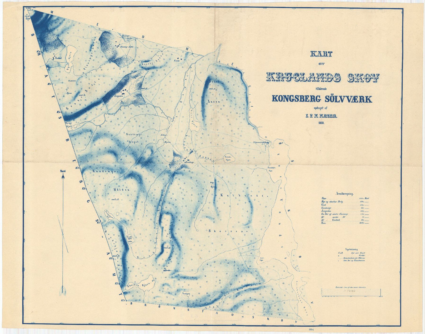 Buskerud amt nr 63-5: Kart over Kongsberg Sølvværks skove: Buskerud
