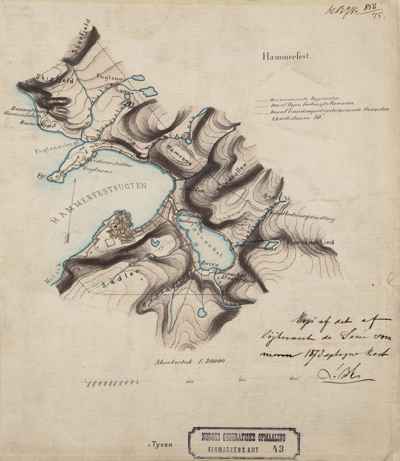 Finmarkens amt nr 43: Kart over Hammerfest: Finnmark