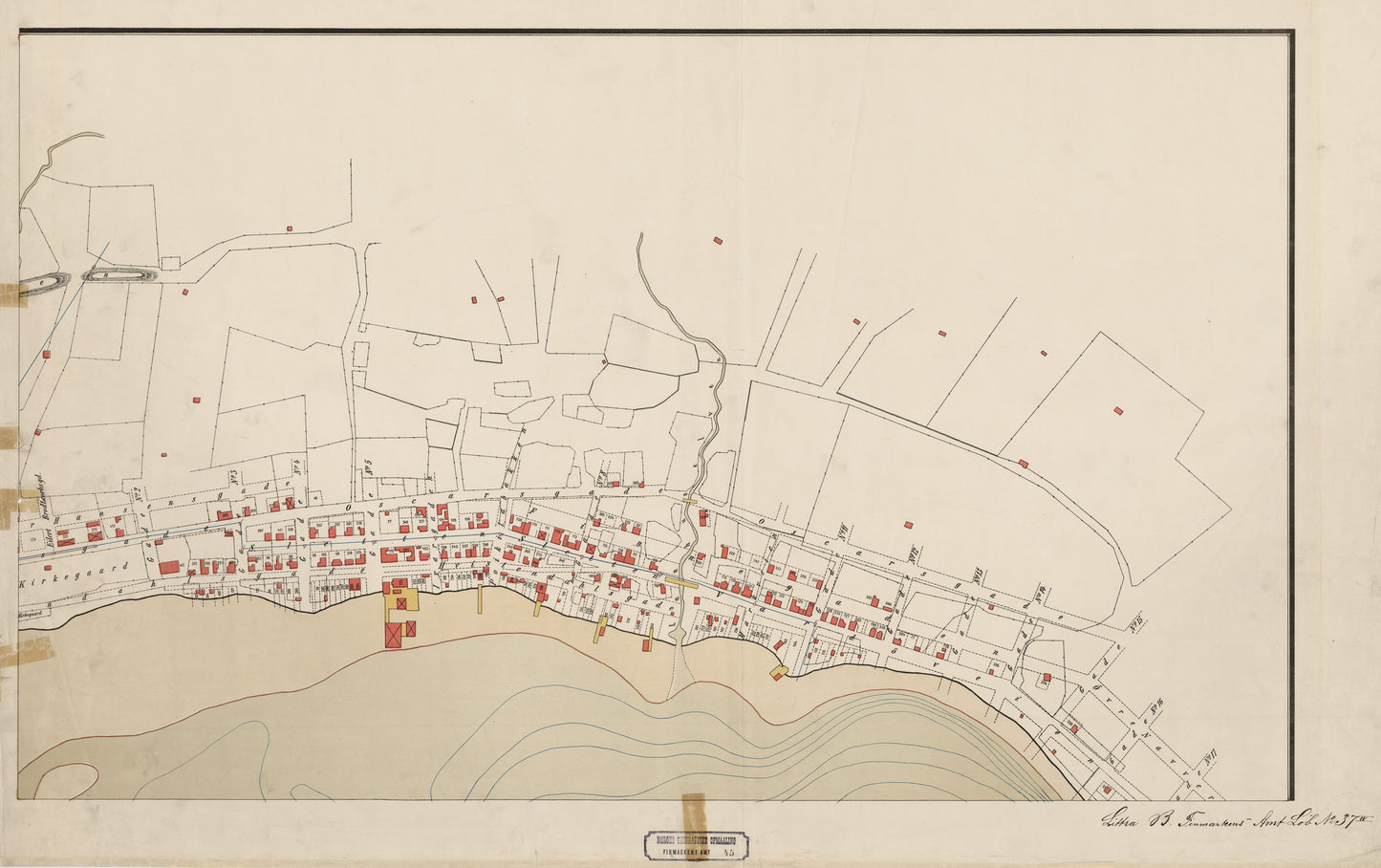 Finmarkens amt nr 45-nø: Kart over Vadsø By og Havne (nø): Finnmark