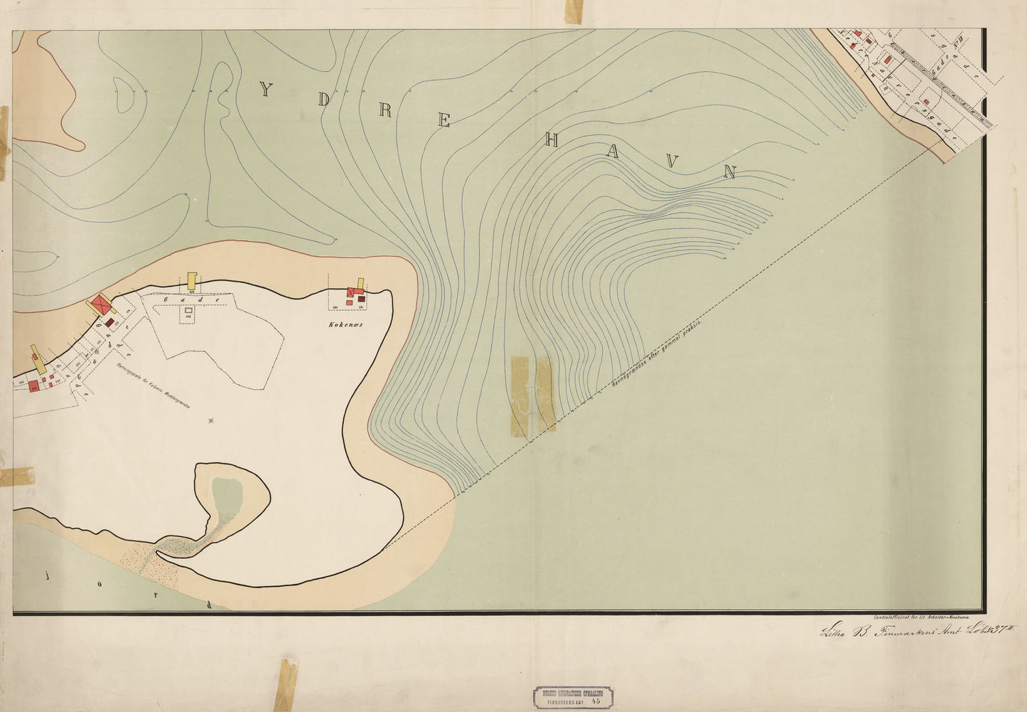 Finmarkens amt nr 45-sø: Kart over Vadsø By og Havne (sø): Finnmark