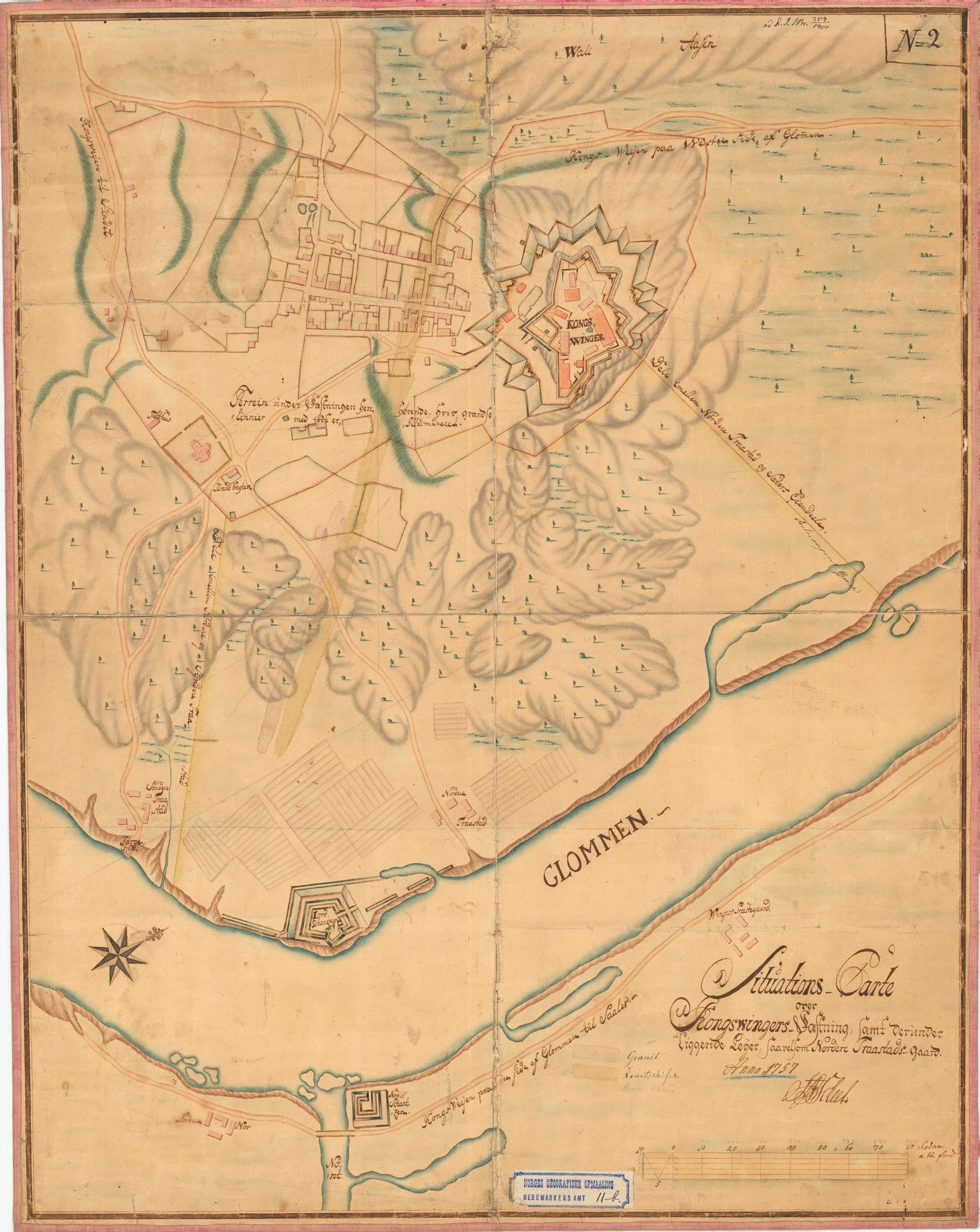 Hedmarkens amt nr 11b: Kart over Kongsvinger Fæstning: Hedmark