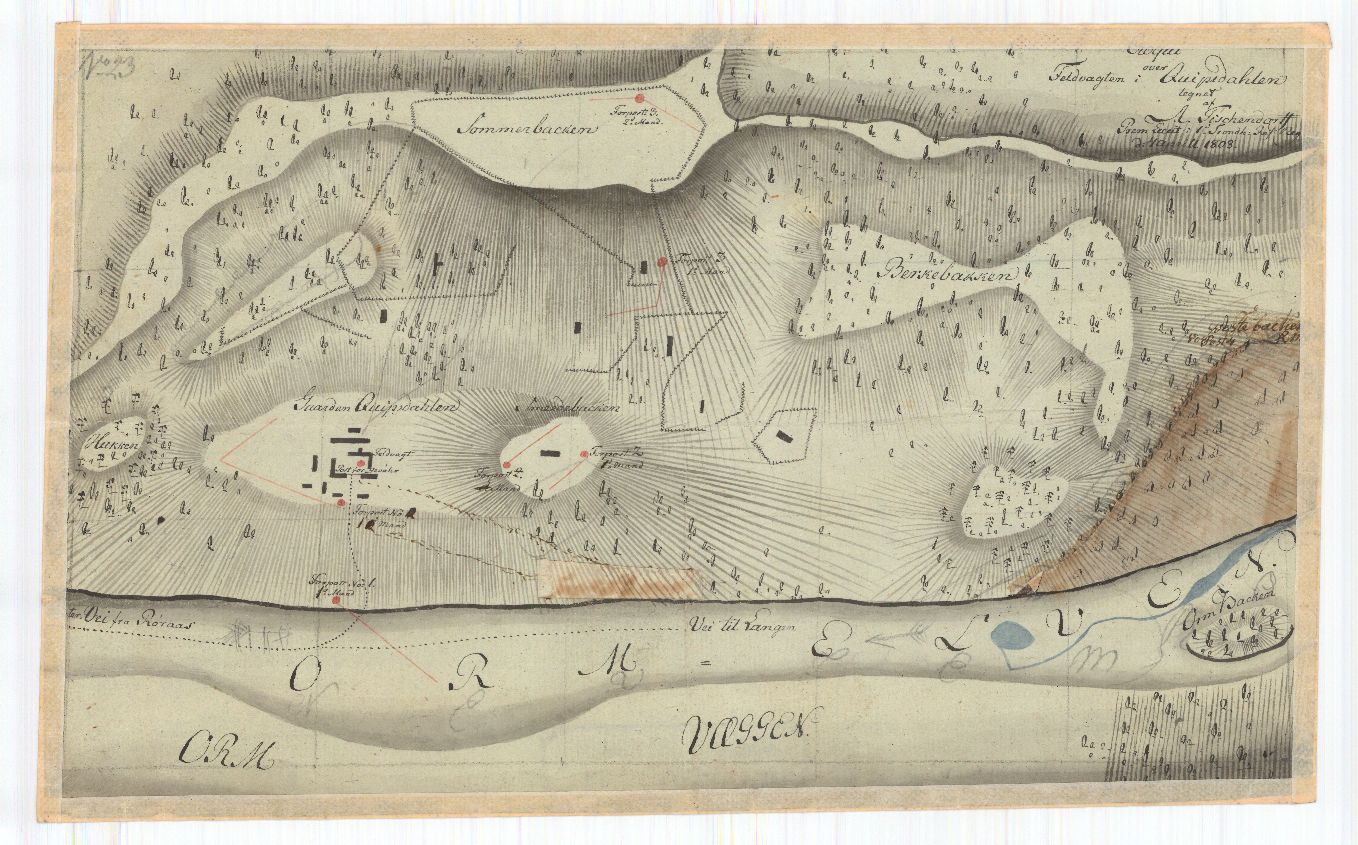 Hedemarkens amt nr 33: Croqui over Feltvagten i Quipedahlen: Hedmark