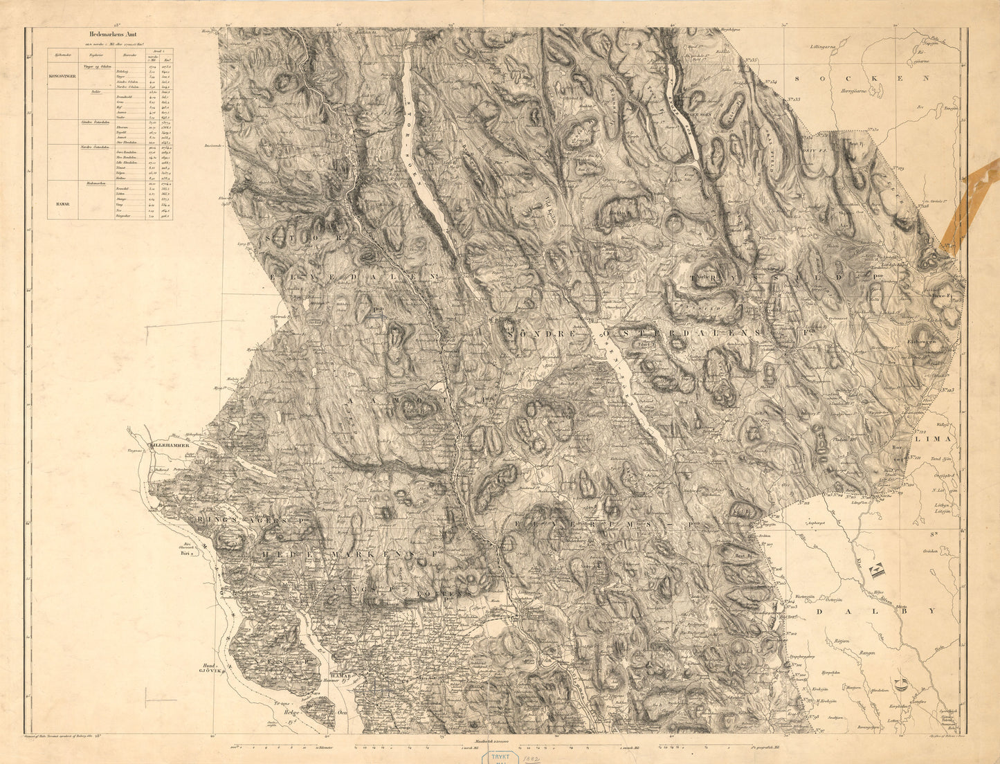 Hedemarkens amt nr 39: Kart over Hedemarkens Amt; blad 2: Hedmark