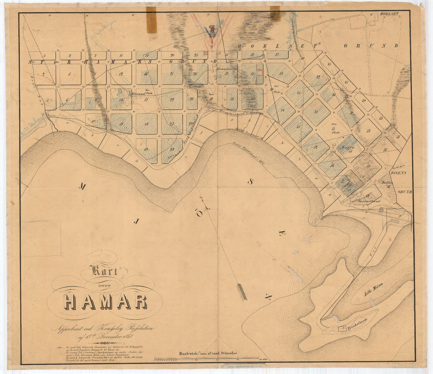 Hedemarkens amt nr 43: Kart over Hamar: Hedmark