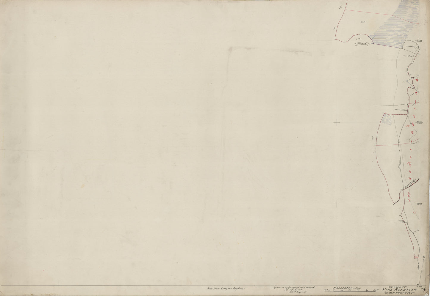 Hedemarkens amt nr 61-21: Skogkart Ytre Rendalen; Hedemarkens Amt: Hedmark