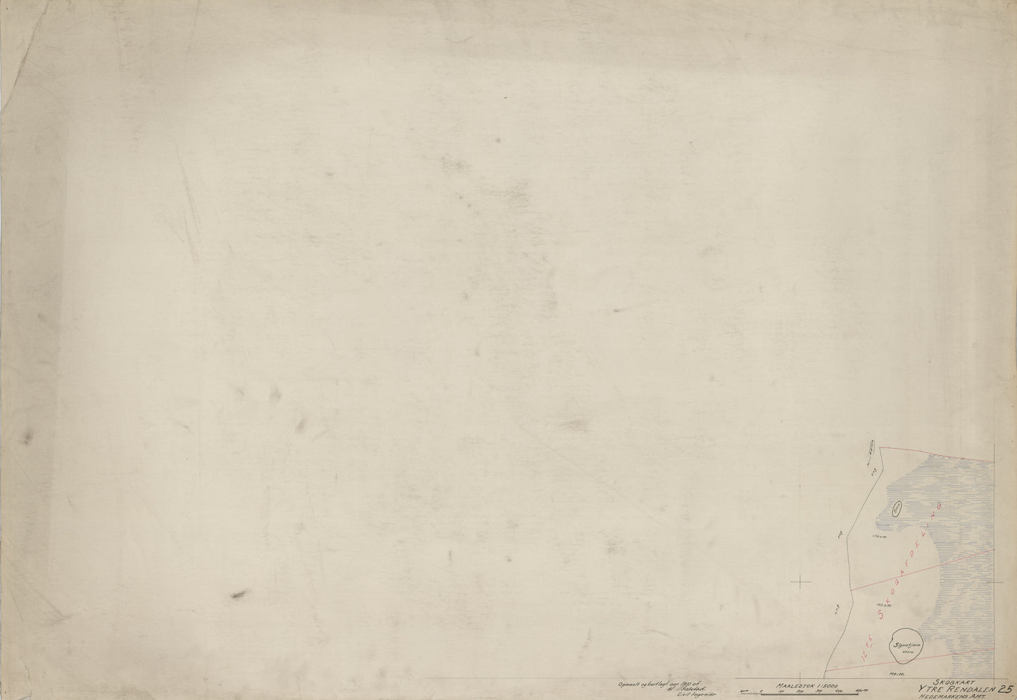 Hedemarkens amt nr 61-25: Skogkart Ytre Rendalen; Hedemarkens Amt: Hedmark