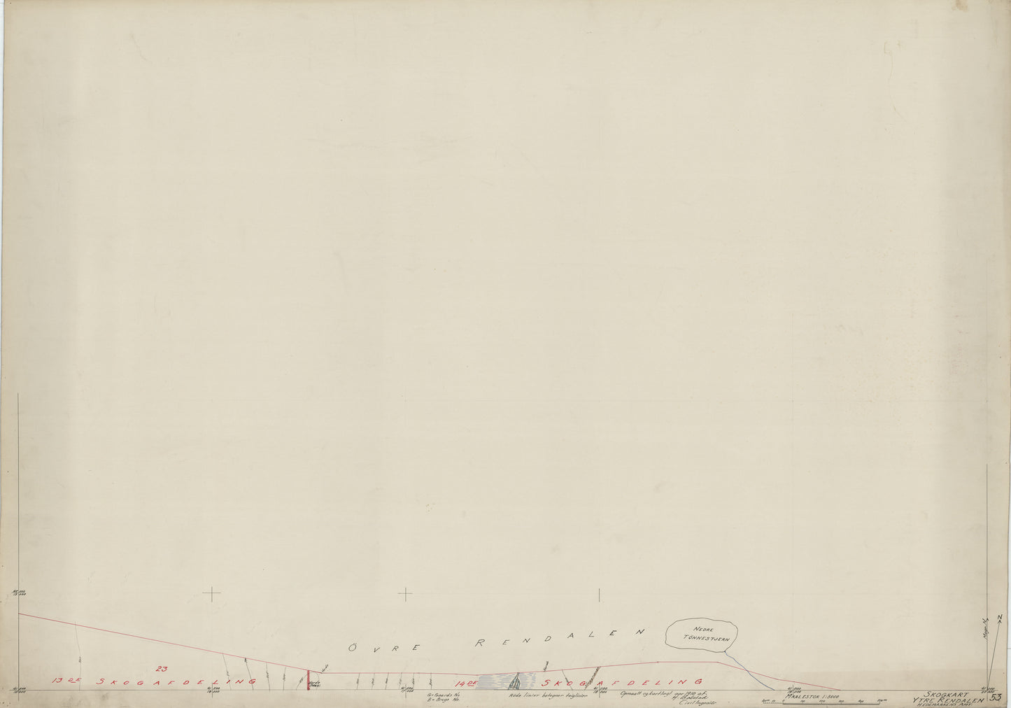 Hedemarkens amt nr 61-53: Skogkart Ytre Rendalen; Hedemarkens Amt: Hedmark