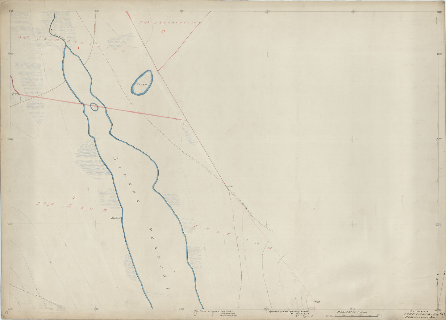 Hedemarkens amt nr 61-60: Skogkart Ytre Rendalen; Hedemarkens Amt: Hedmark