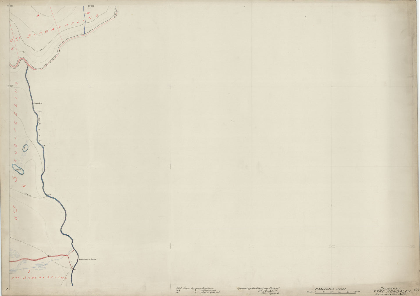Hedemarkens amt nr 61-63: Skogkart Ytre Rendalen; Hedemarkens Amt: Hedmark