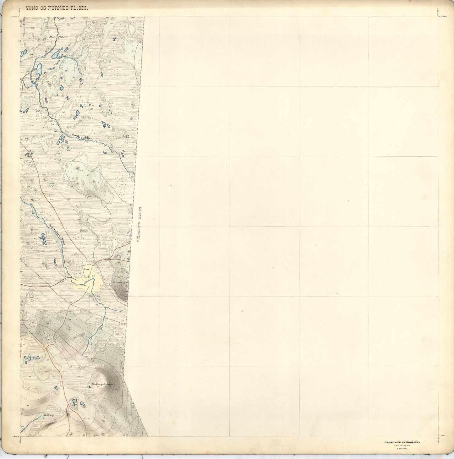Hedemarkens amt nr 68: Kart over Vang og Furnes almenning: Hedmark