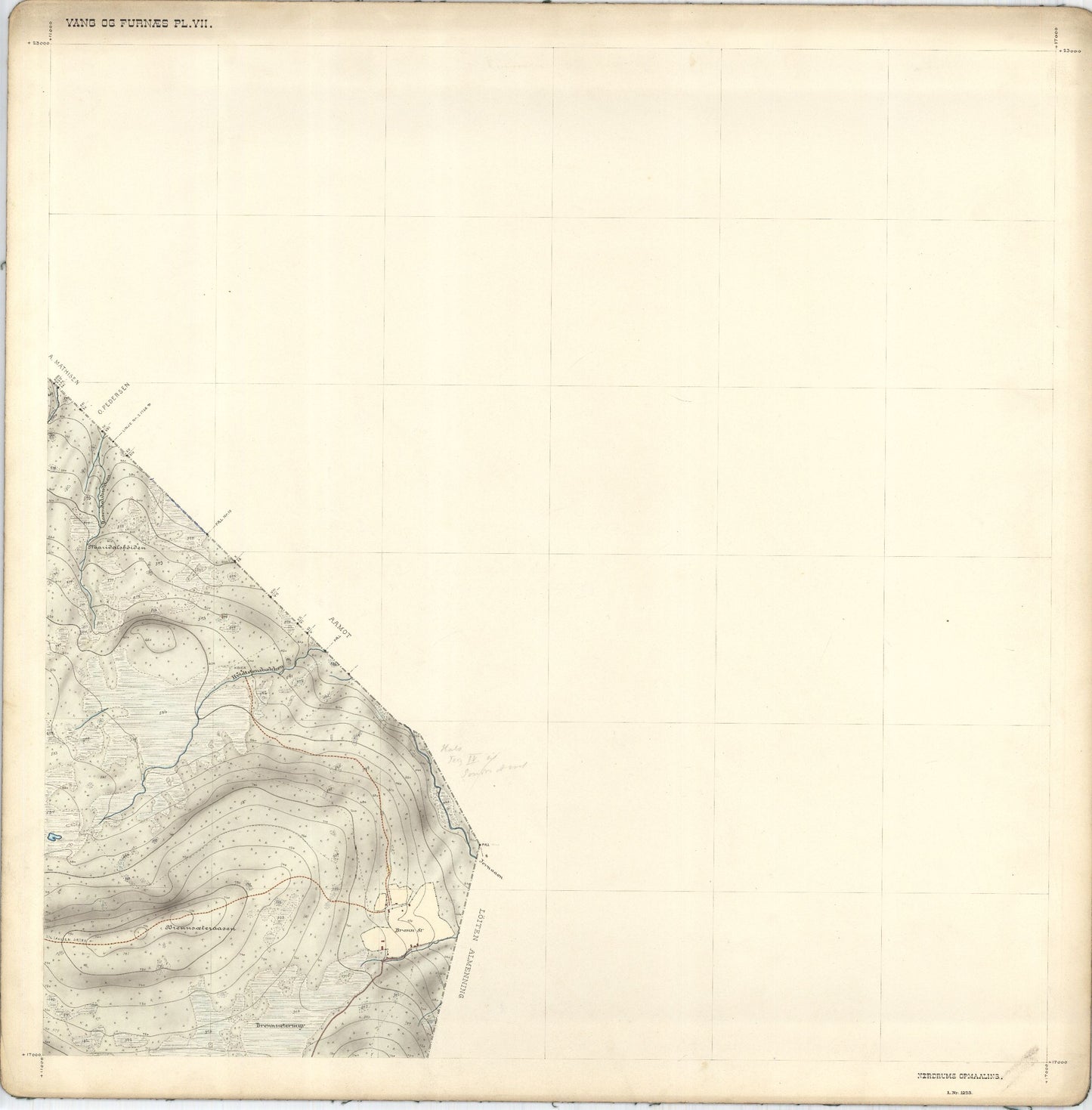 Hedemarkens amt nr 68: Kart over Vang og Furnes almenning: Hedmark