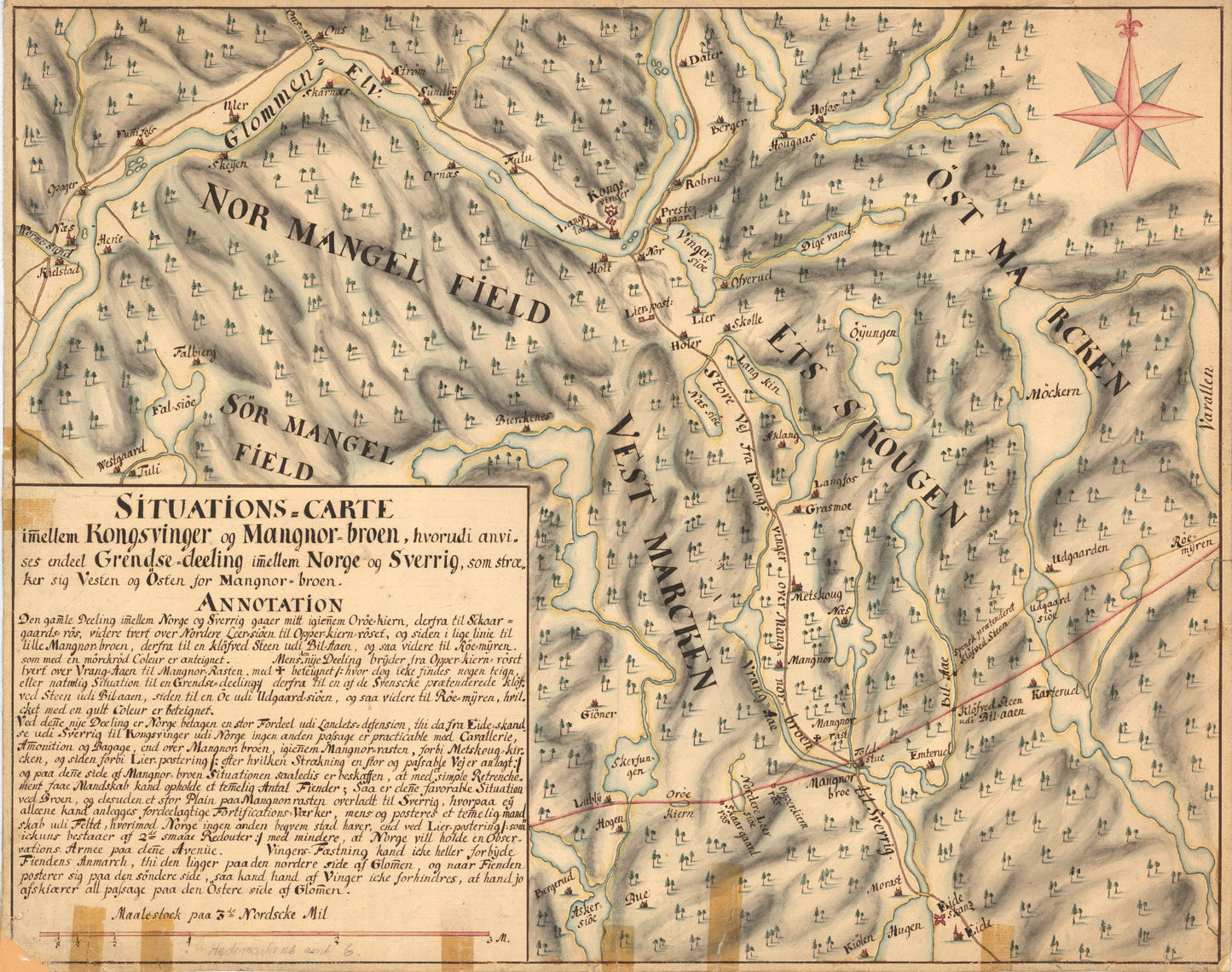 Hedemarkens amt nr 6: Situations Carte imellem Kongswinger og Magnorbroen: Hedmark