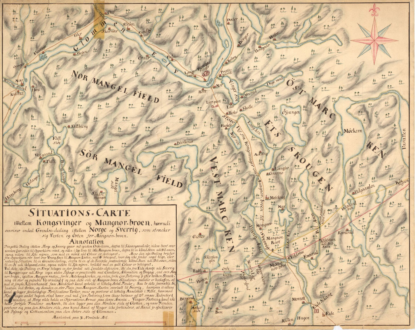 Hedemarkens amt nr 6: Situations Carte imellem Kongswinger og Magnorbroen: Hedmark