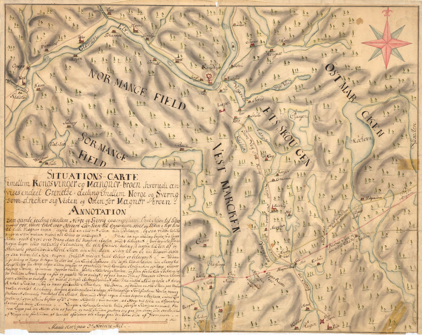 Hedemarkens amt nr 6: Situations Carte imellem Kongswinger og Magnorbroen: Hedmark