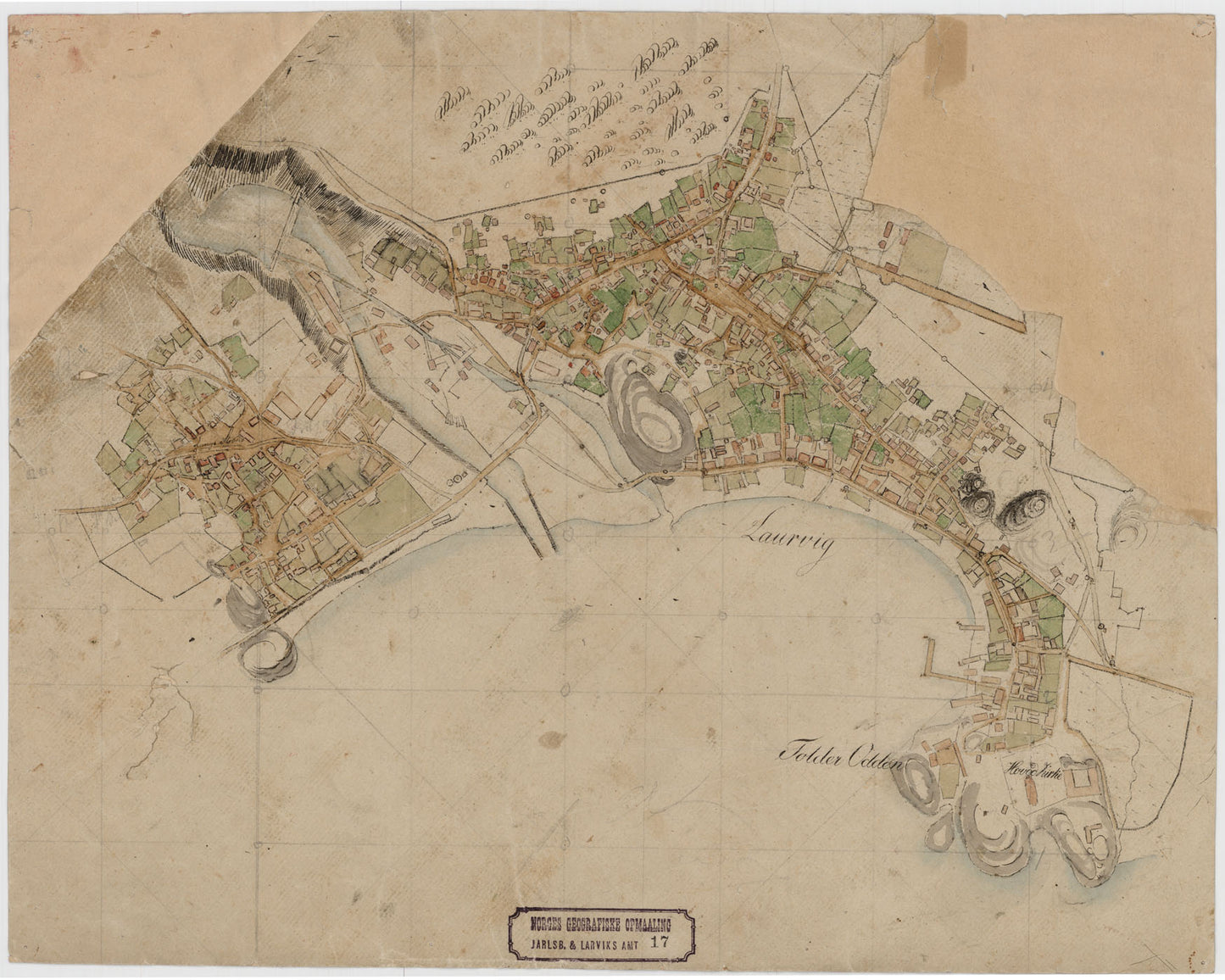 Jarlsberg og Larviks amt nr 17: Kart over Laurvig: Vestfold