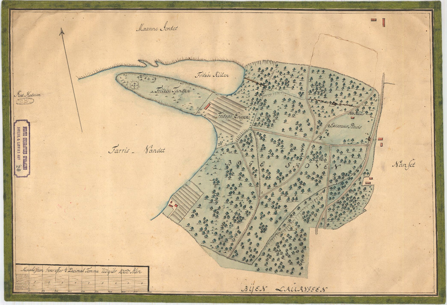 Jarlsberg-og-Larviks-amt nr 20: Kart over en Del af Fritzøe: Vestfold
